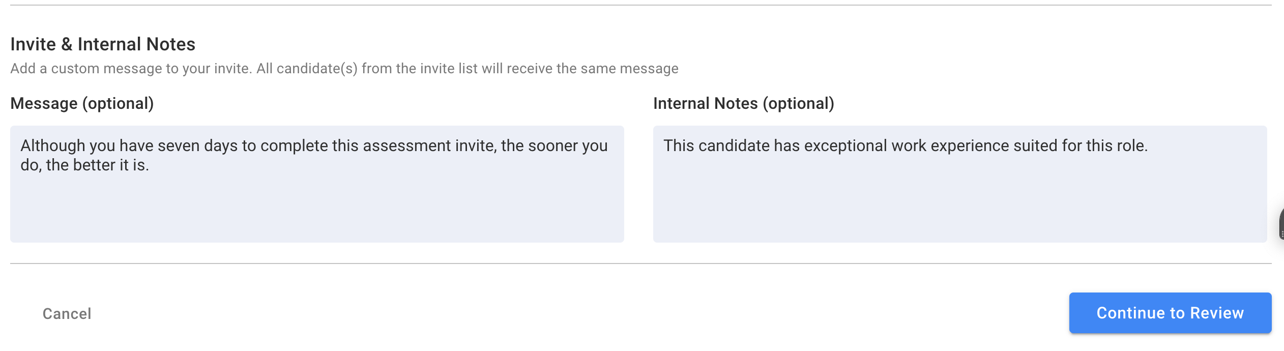 Image of inviteInternalNotes