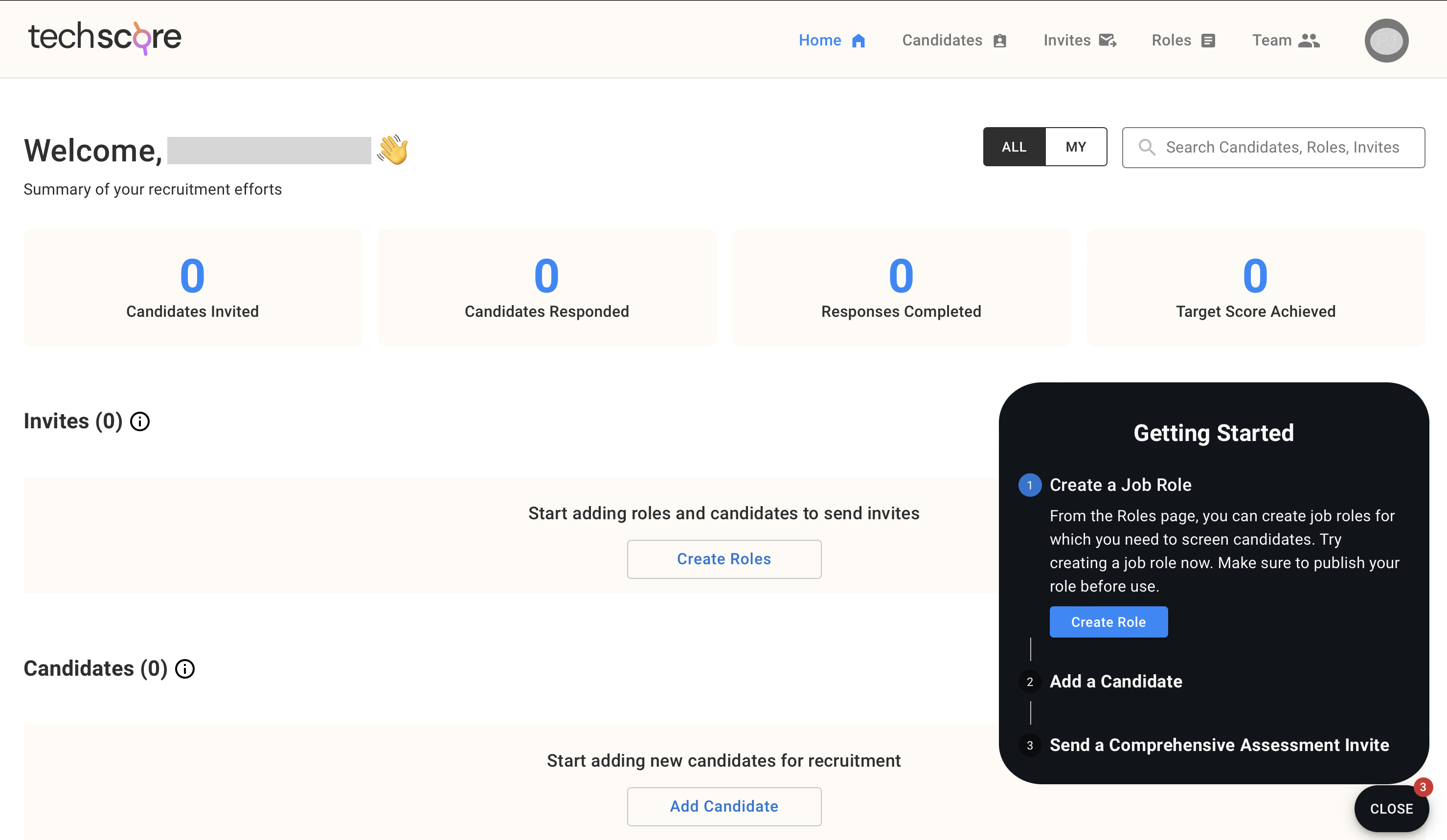 Image of Invited User Home Page